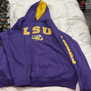 LSU Purple Hoodie with Yellow Accents